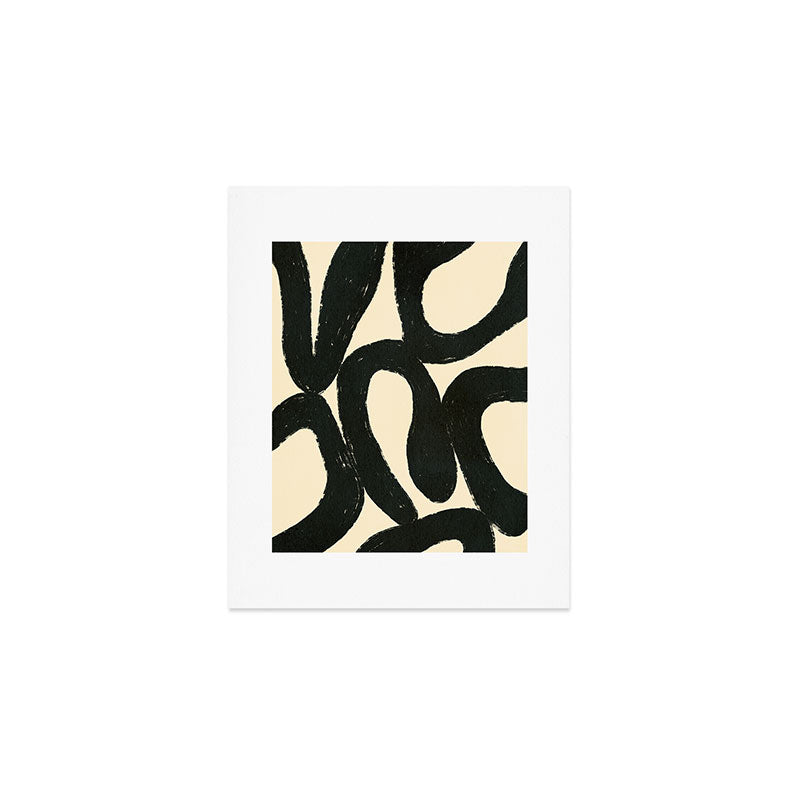 Abstract black shapes pattern N01 Art Print Gallery Image 1