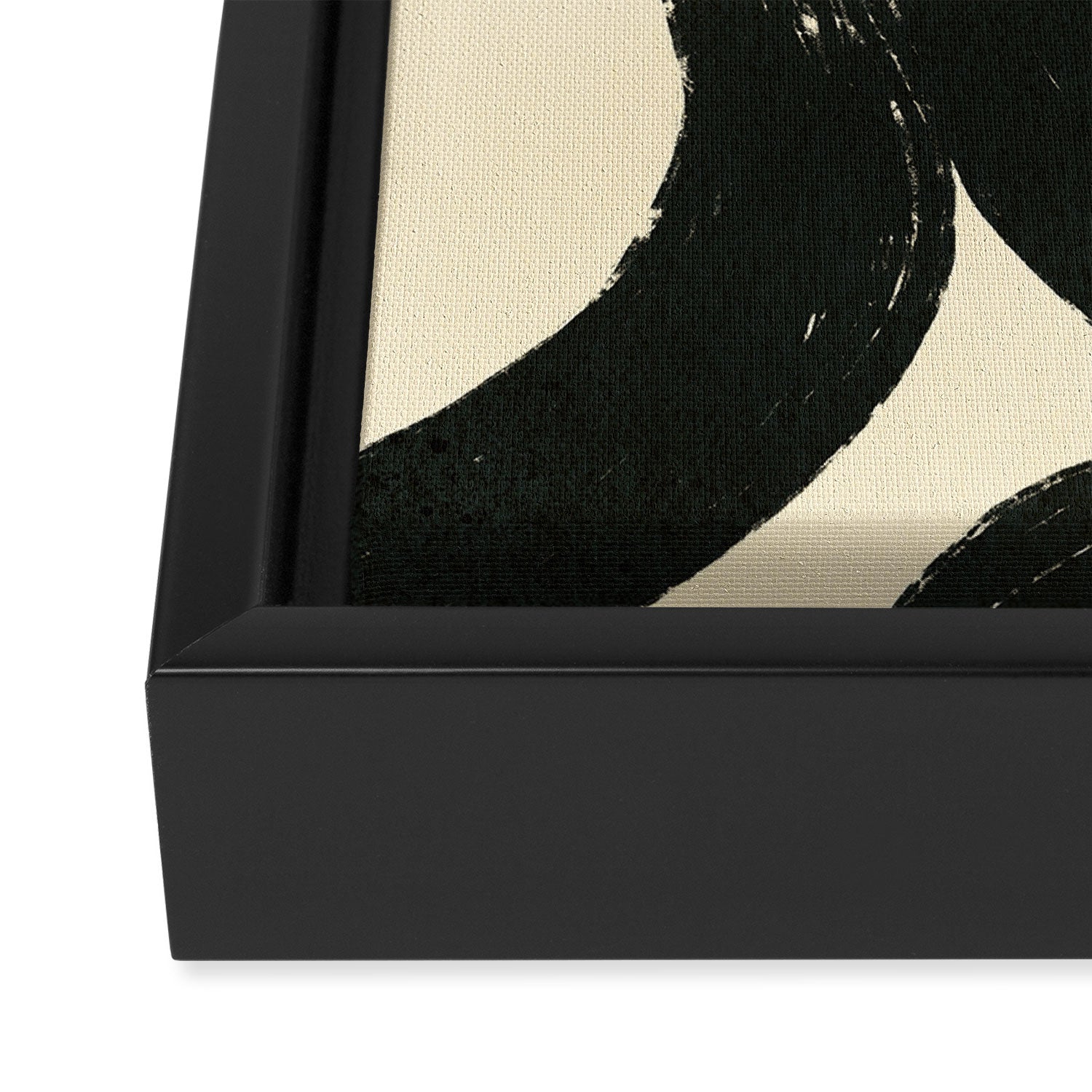 Abstract black shapes pattern N01 Framed Canvas Print Gallery Image 3