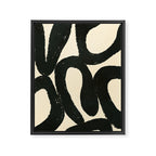 Abstract black shapes pattern N01 Framed Canvas Print Gallery Image 6