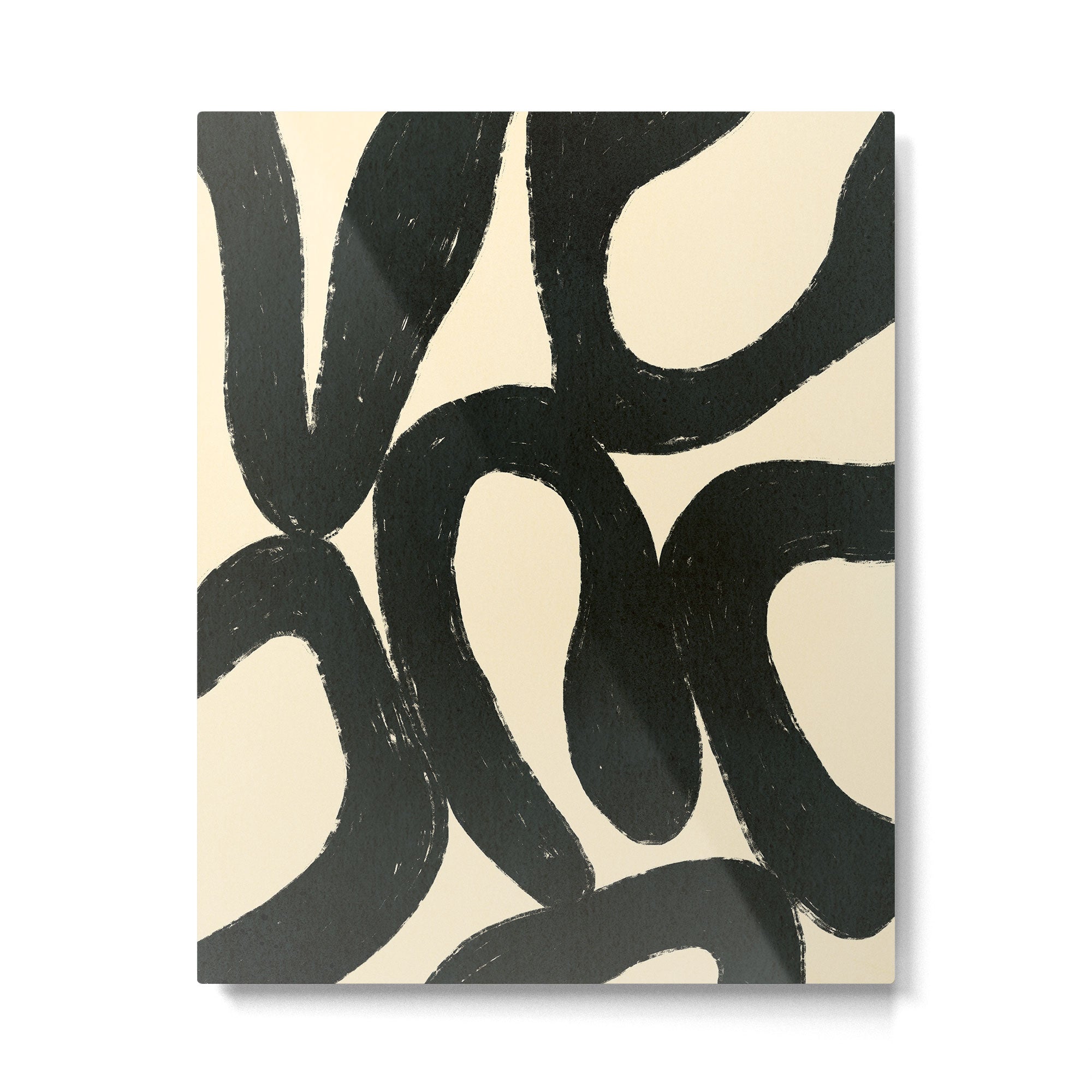 Abstract black shapes pattern N01 Metal Print Gallery Image 4