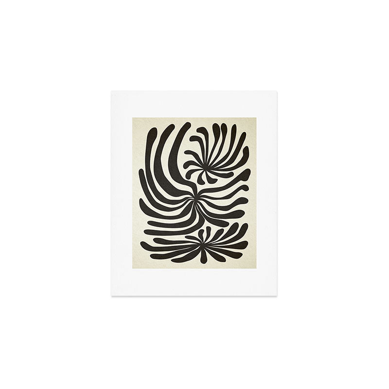 abstract blossom flower-black Art Print Gallery Image 1