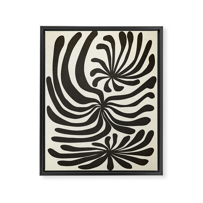 abstract blossom flower-black Framed Canvas Print Gallery Image 6