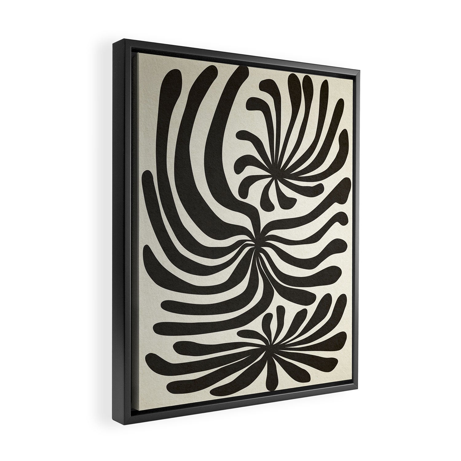 abstract blossom flower-black Framed Canvas Print Gallery Image 2