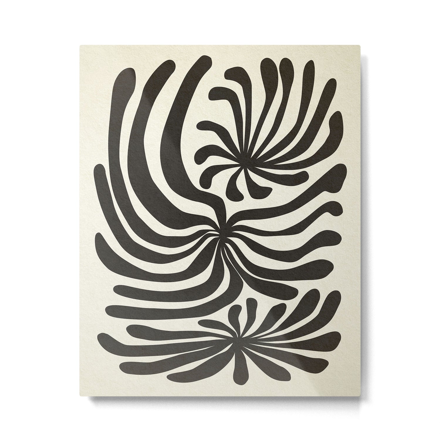 abstract blossom flower-black Metal Print Gallery Image 4