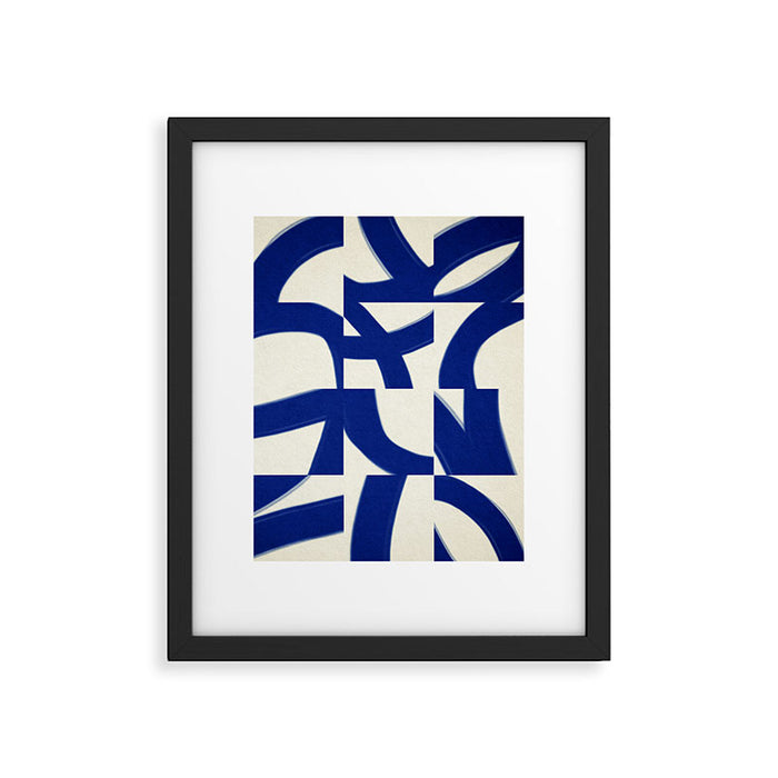 Abstract blue pattern Framed Art Print Gallery Image 1