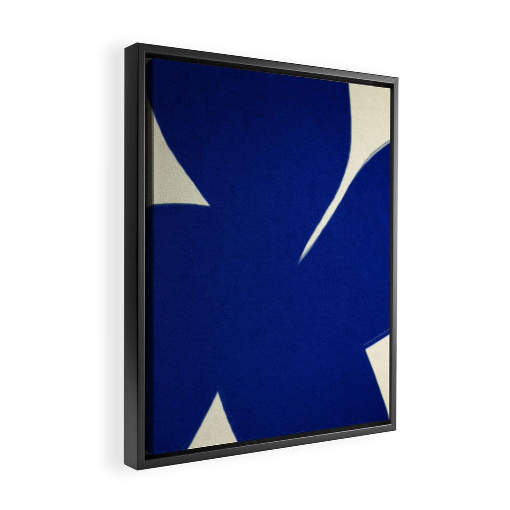 Abstract blue shape 001 Framed Canvas Print Gallery Image 2