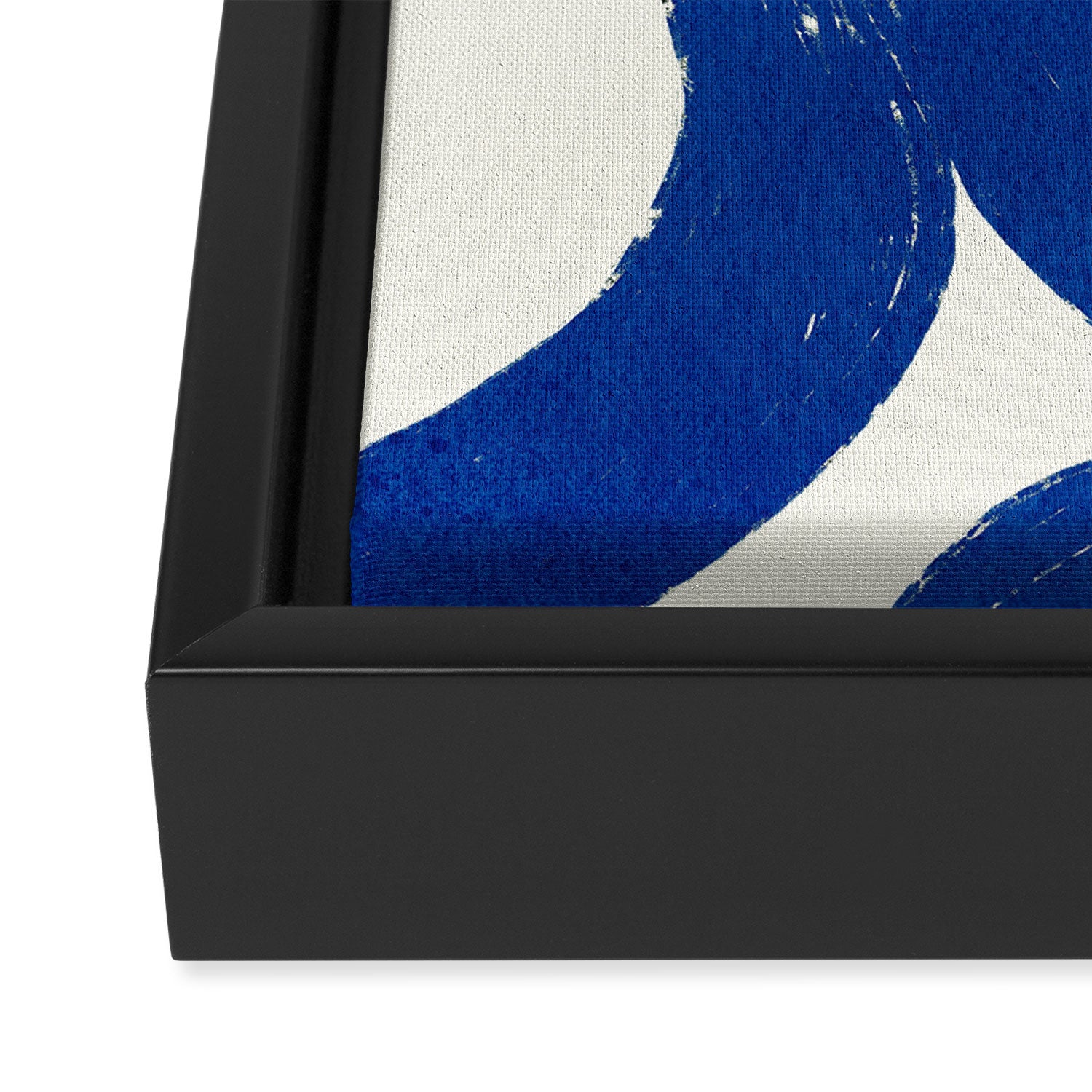 Abstract blue shapes pattern N02 Framed Canvas Print Gallery Image 3