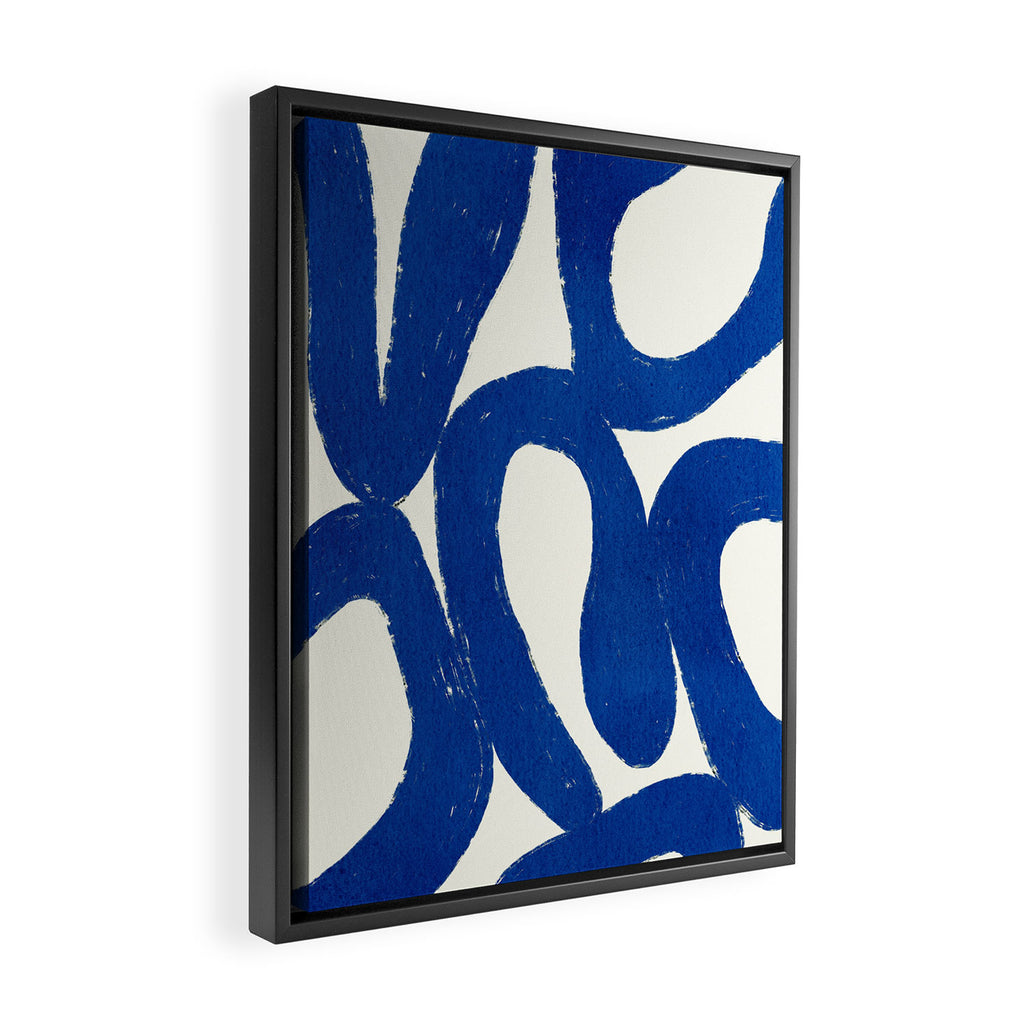 Abstract blue shapes pattern N02 Framed Canvas Print Gallery Image 2