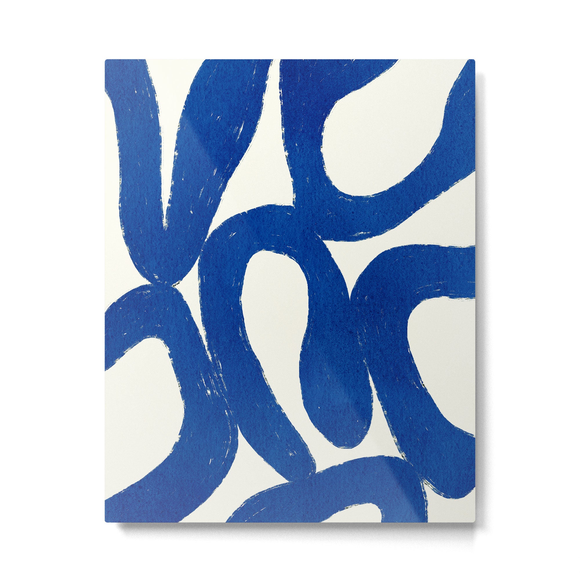 Abstract blue shapes pattern N02 Metal Print Gallery Image 4