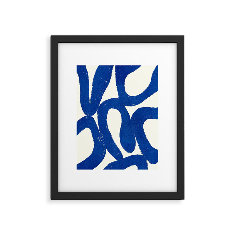 Abstract blue shapes pattern N02 Framed Art Print Gallery Image 5