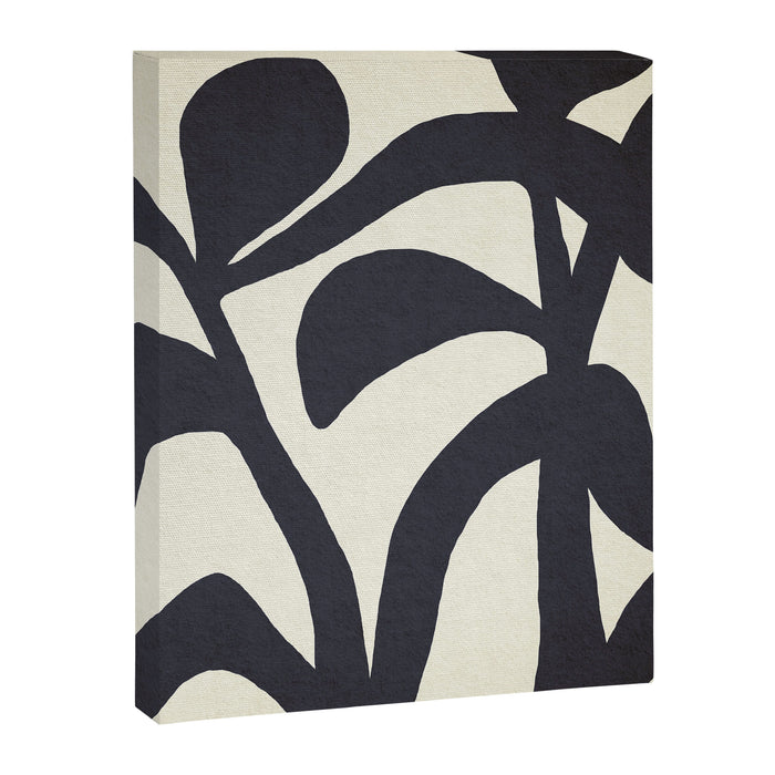 Abstract botanical - black  Canvas Print Gallery Image 1