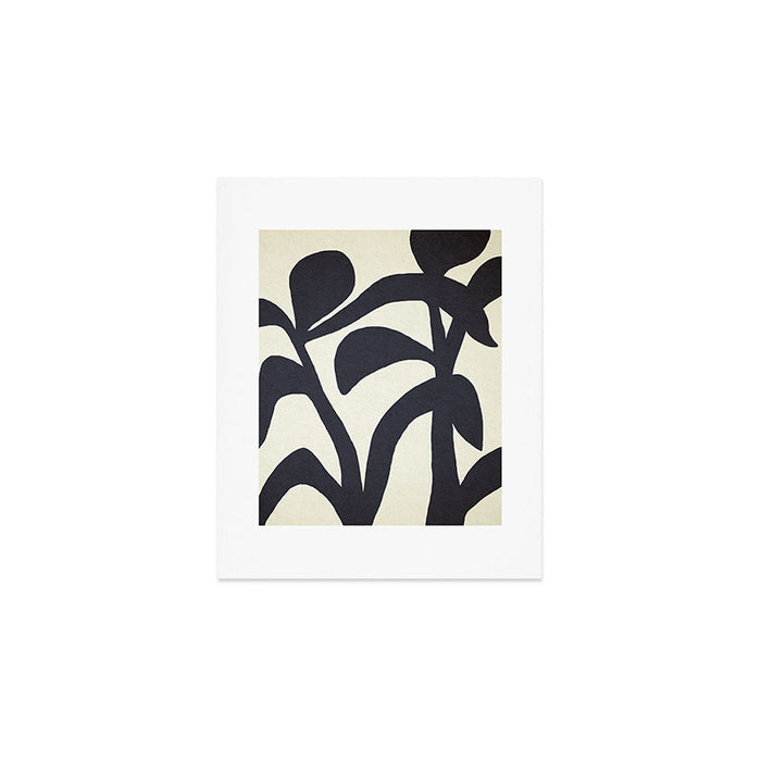 Abstract botanical - black  Art Print Gallery Image 1