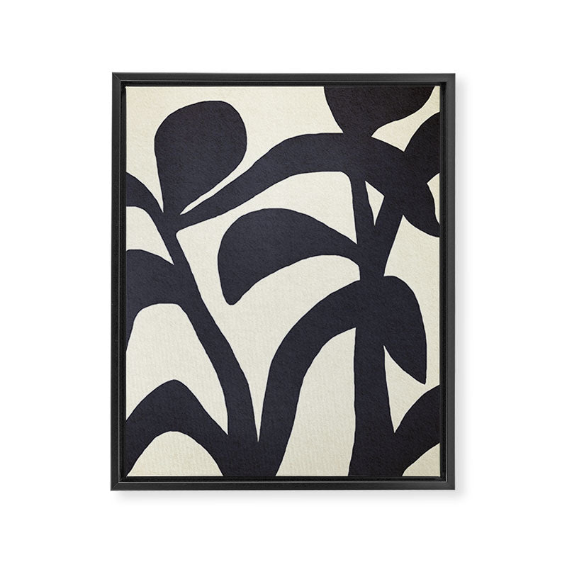 Abstract botanical - black  Framed Canvas Print Gallery Image 6