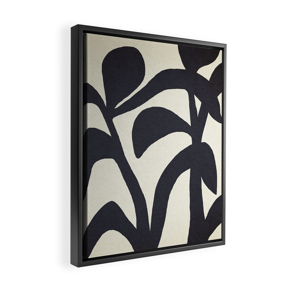 Abstract botanical - black  Framed Canvas Print Gallery Image 2