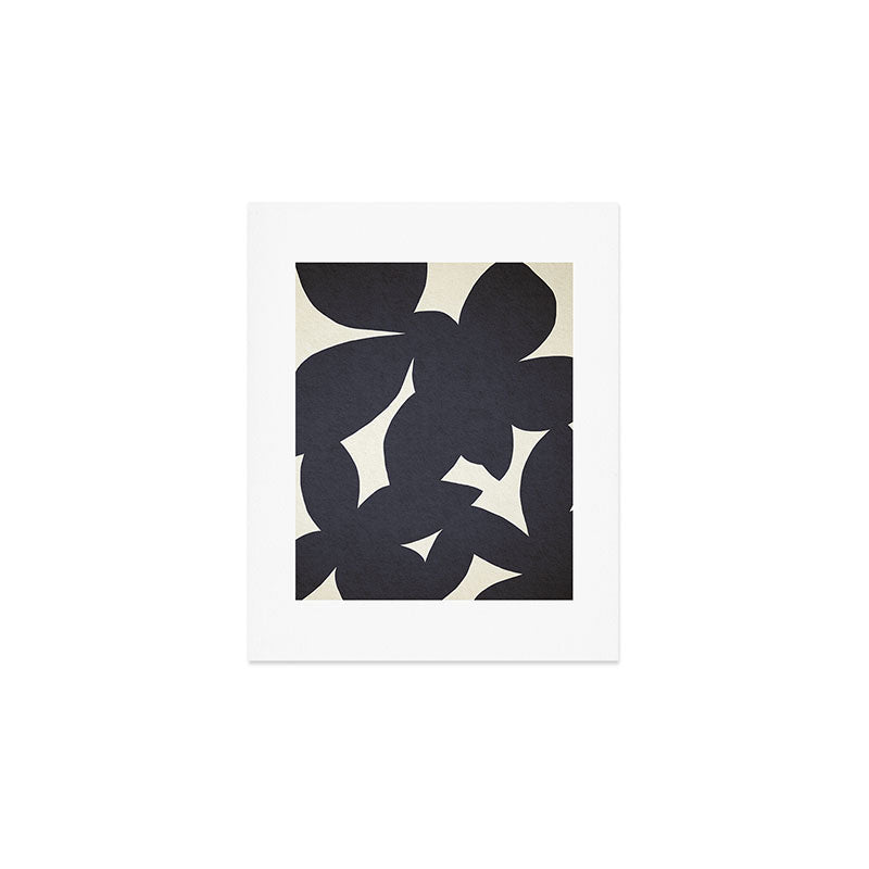 Abstract botanical black leaves Art Print Gallery Image 1