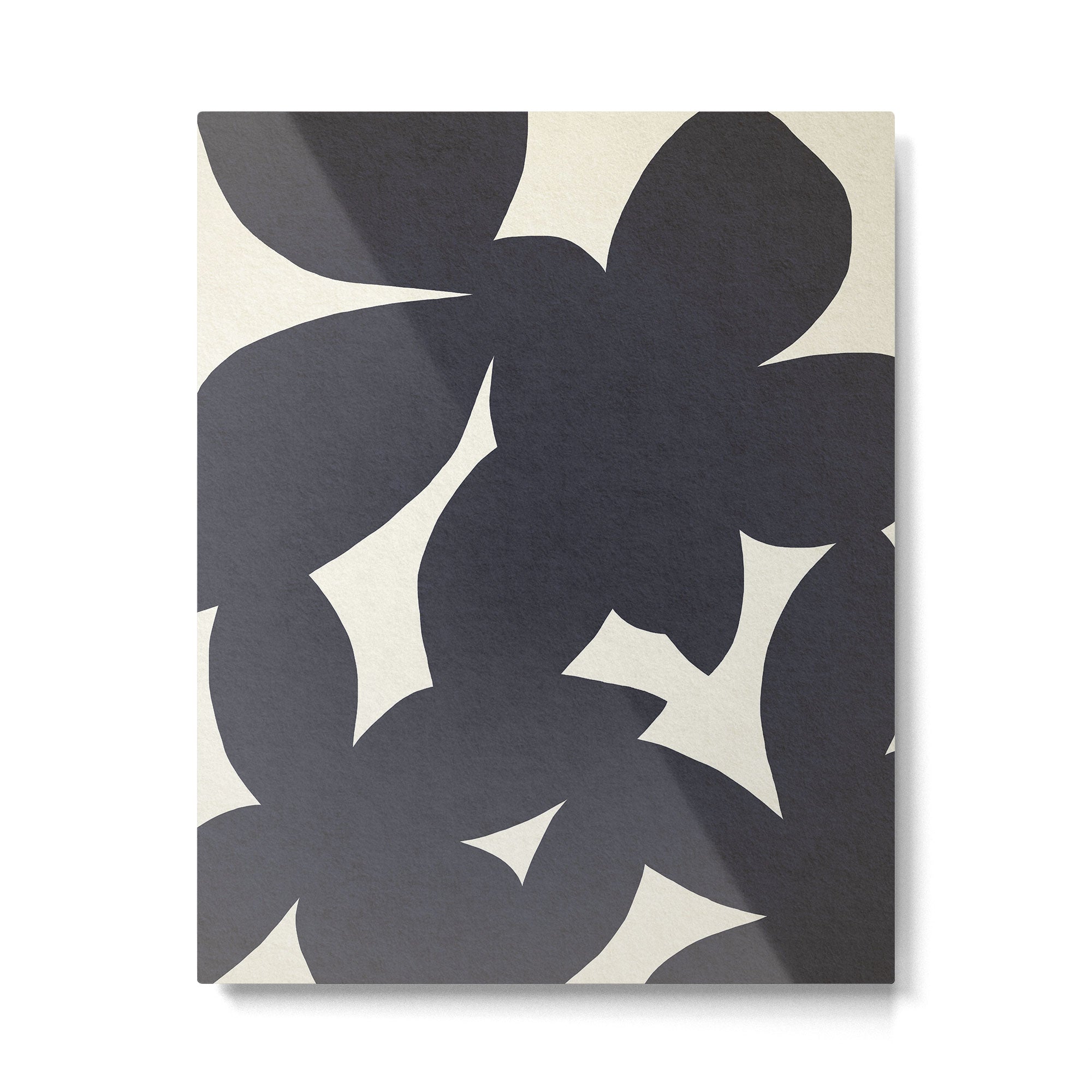 Abstract botanical black leaves Metal Print Gallery Image 4