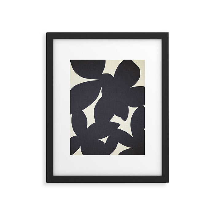 Abstract botanical black leaves Framed Art Print Gallery Image 1