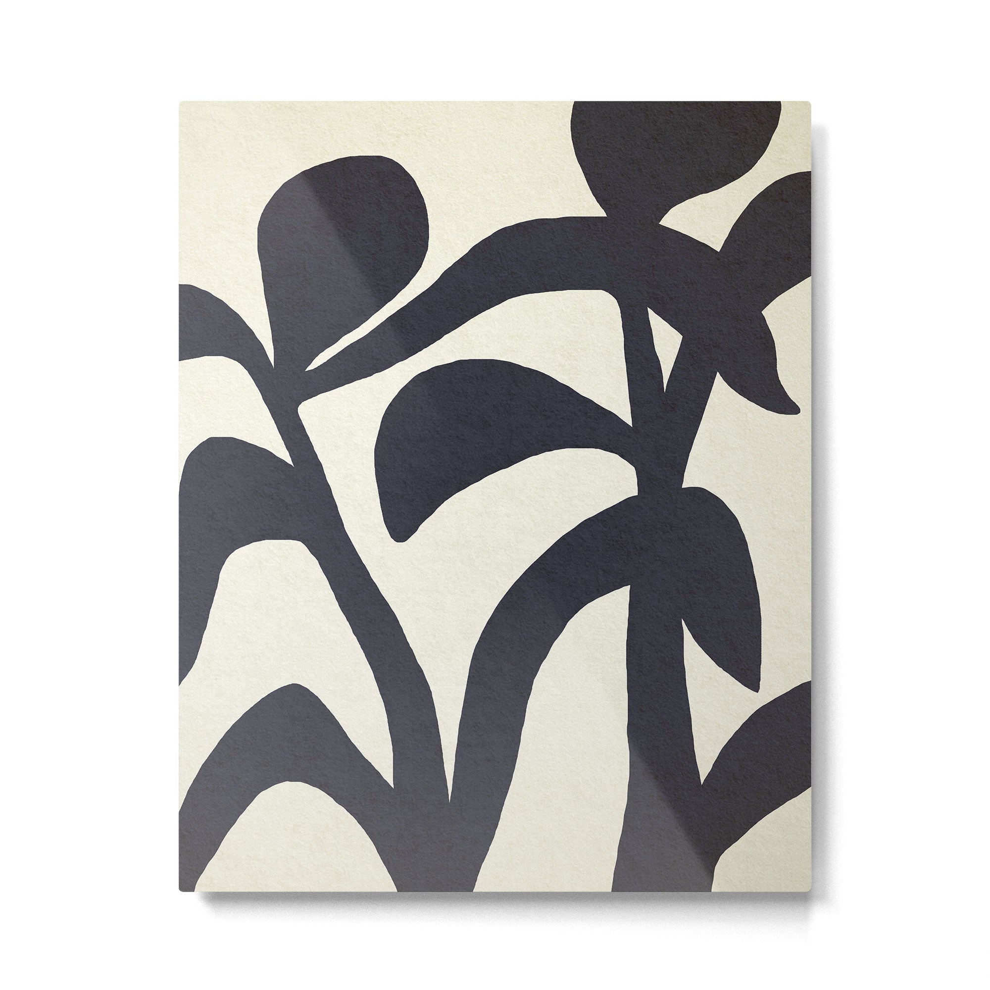 Abstract botanical - black  Metal Print Gallery Image 4