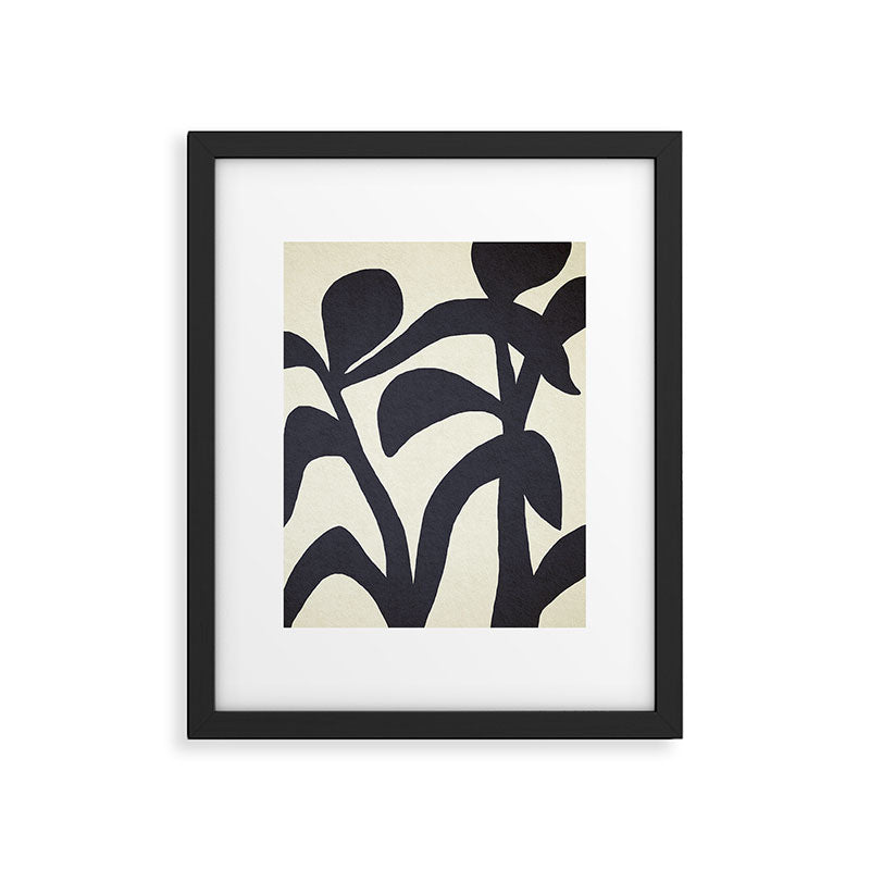Abstract botanical - black  Framed Art Print Gallery Image 5