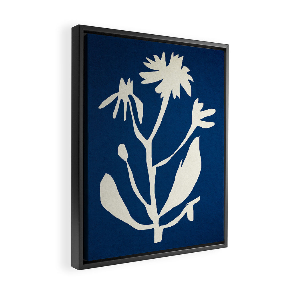abstract botanical- blue flower Framed Canvas Print Gallery Image 2
