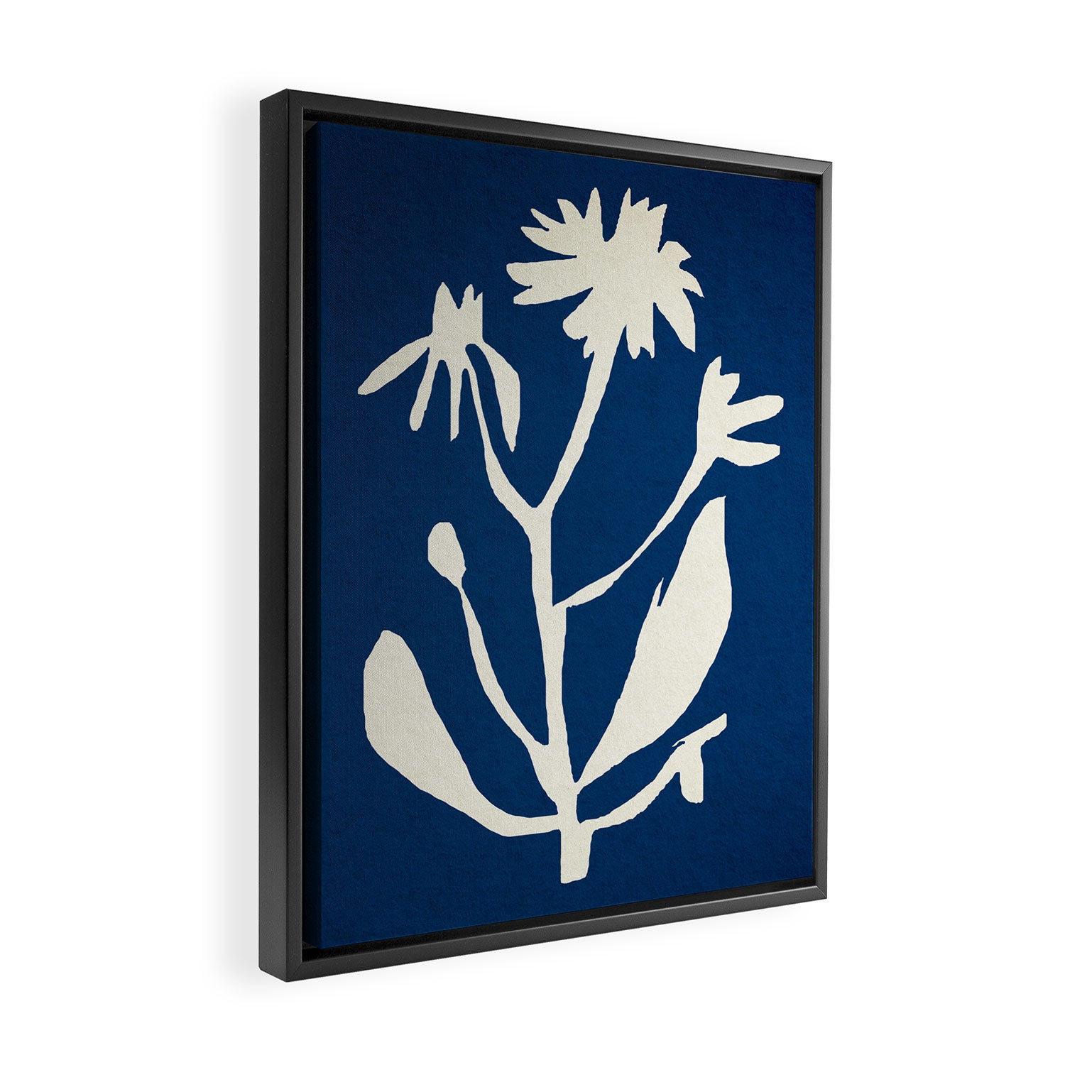 abstract botanical- blue flower Framed Canvas Print Gallery Image 2