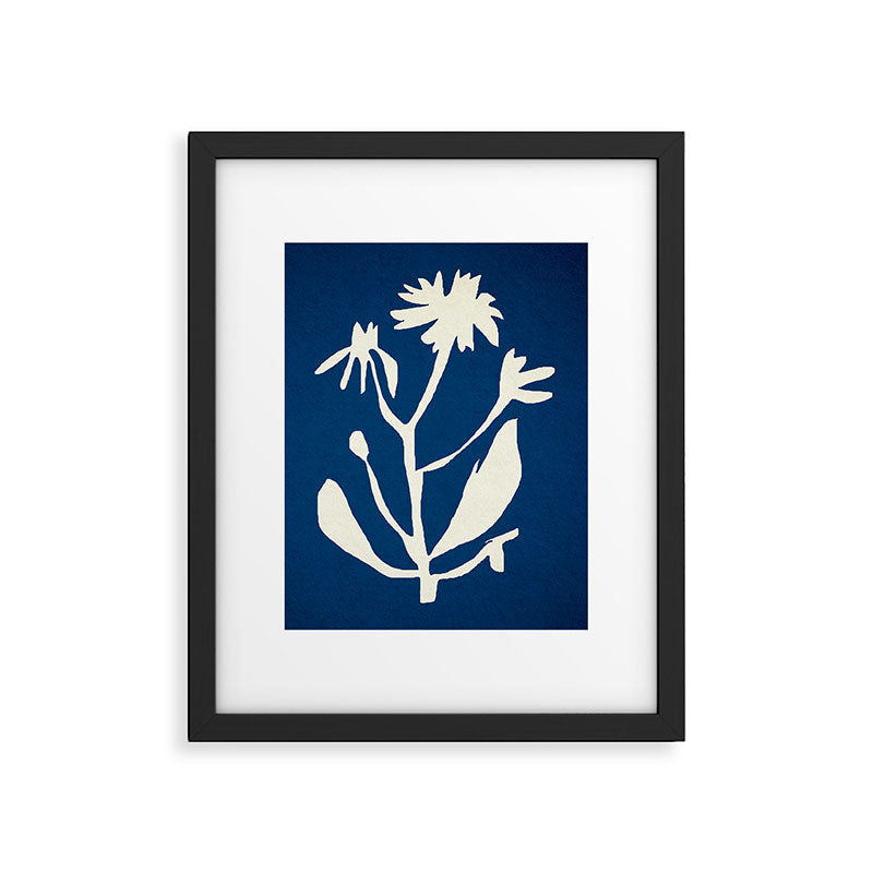abstract botanical- blue flower Framed Art Print Gallery Image 5