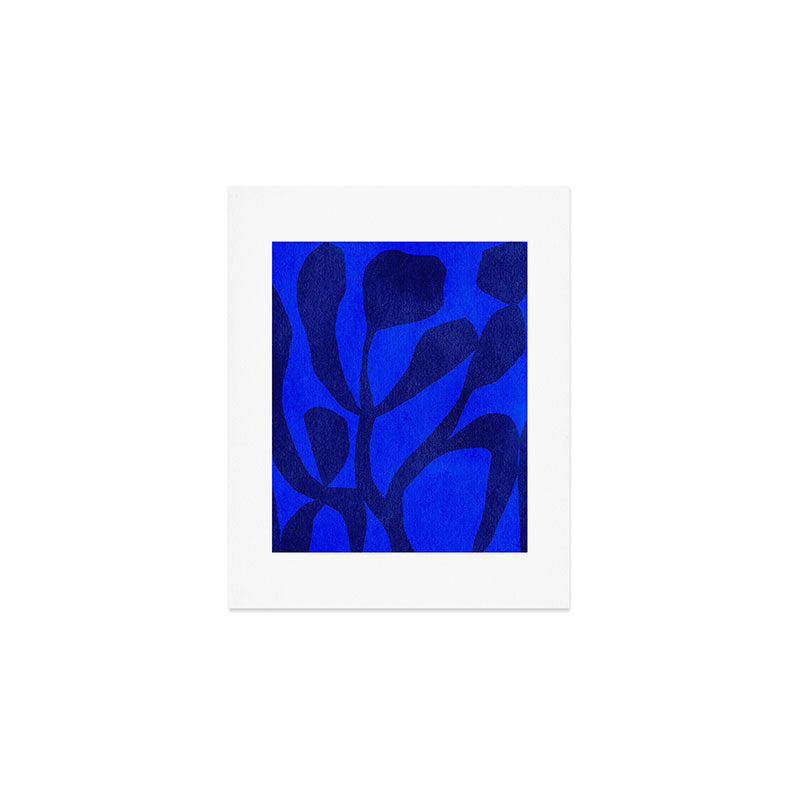 Abstract botanical- blue garden Art Print Gallery Image 1