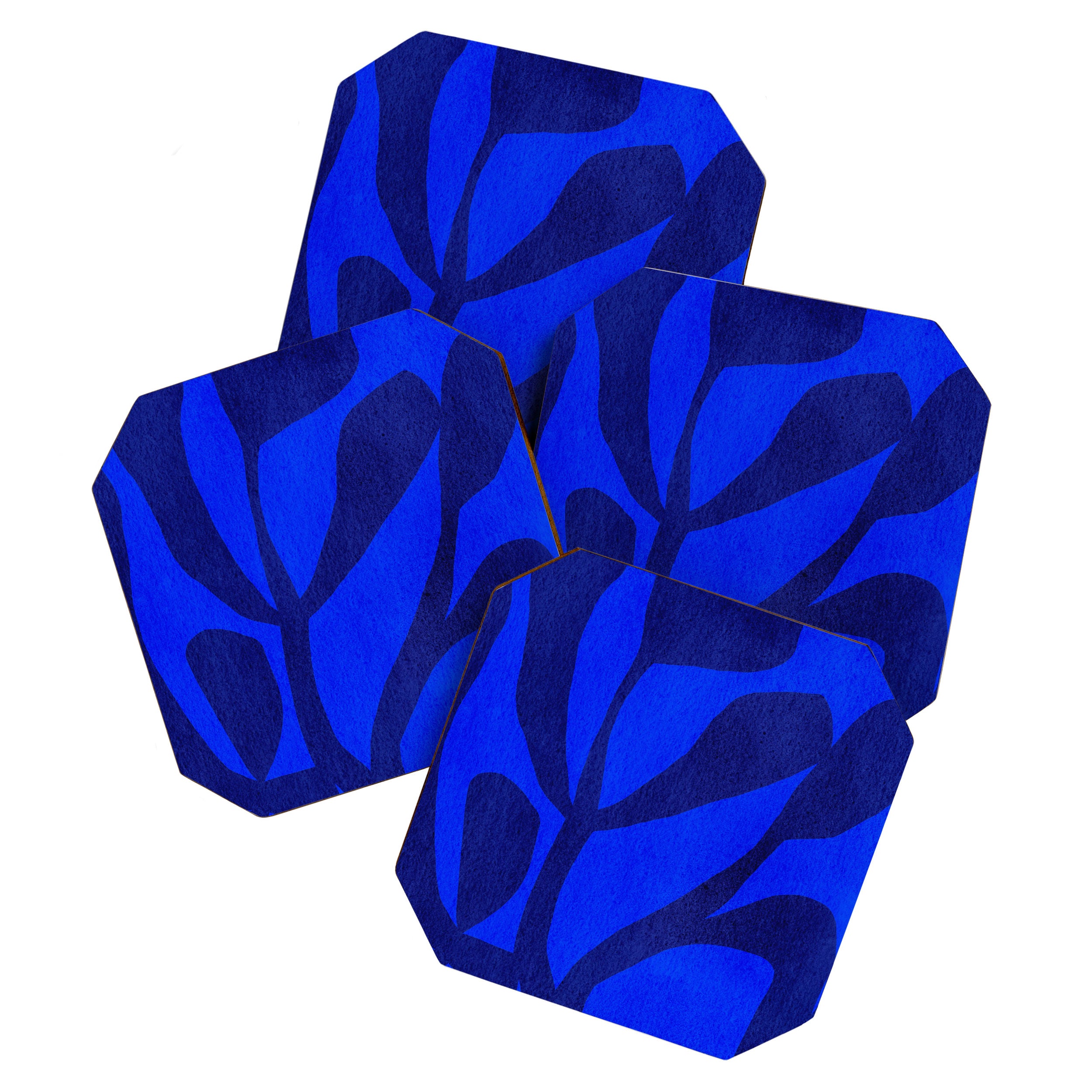 Abstract botanical- blue garden Coaster Gallery Image 1