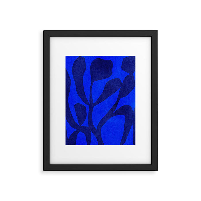 Abstract botanical- blue garden Framed Art Print Gallery Image 1
