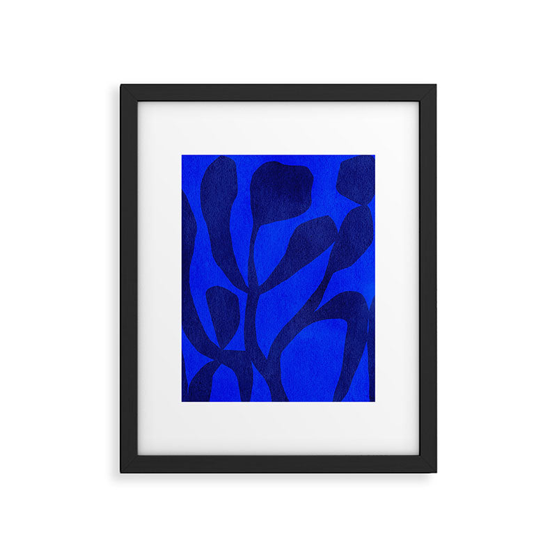 Abstract botanical- blue garden Framed Art Print Gallery Image 4