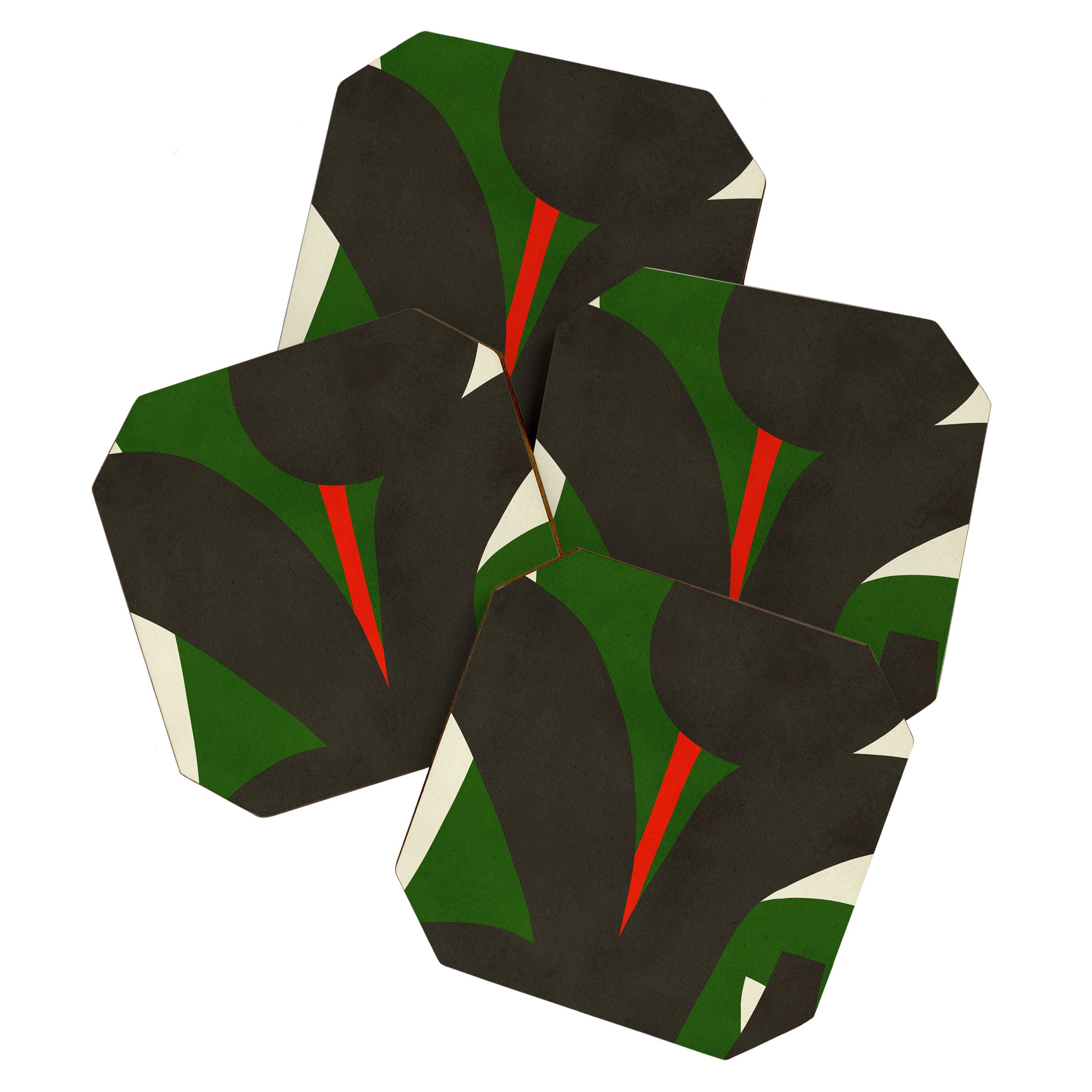 Abstract botanical X01 Coaster Gallery Image 1