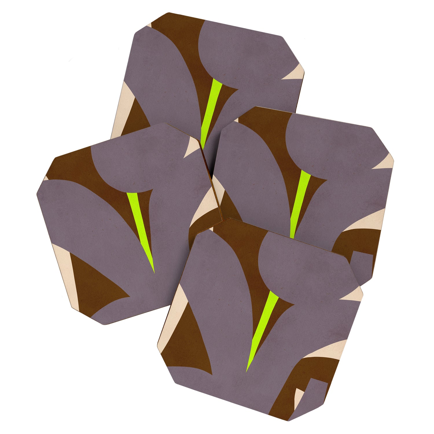 Abstract botanical X02 Coaster Gallery Image 1