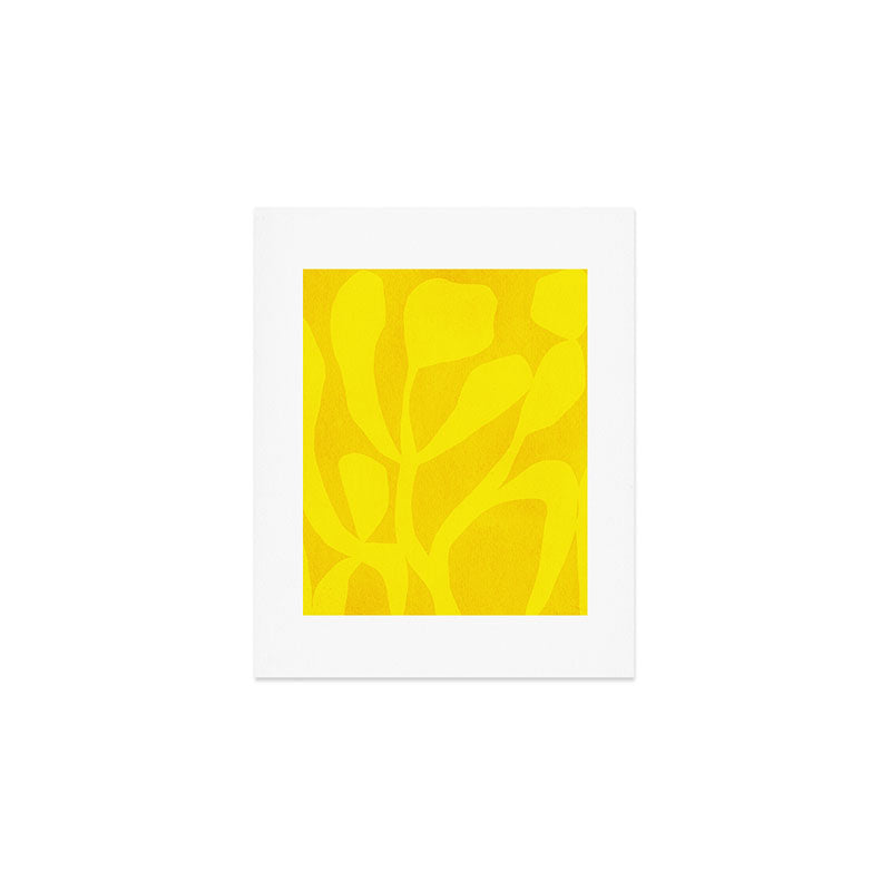Abstract botanical- yellow gold  Art Print Gallery Image 1