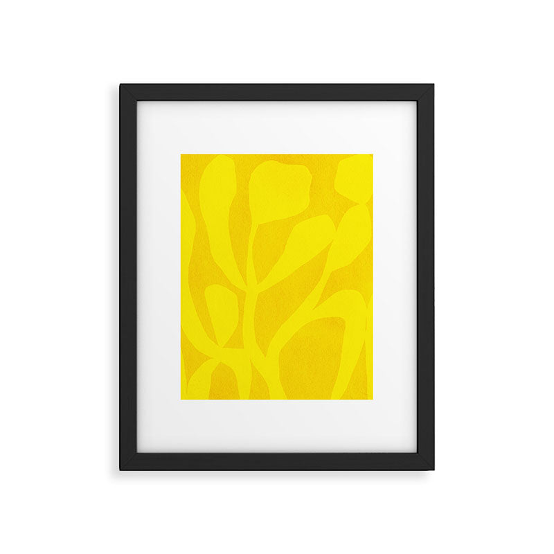 Abstract botanical- yellow gold  Framed Art Print Gallery Image 5