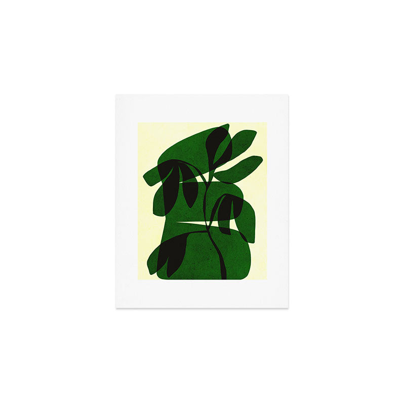 Abstract botanical-green shape  Art Print Gallery Image 1