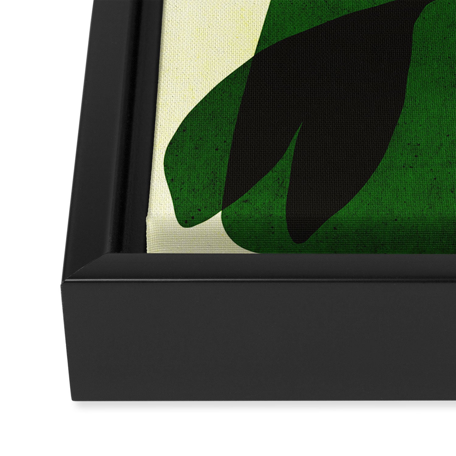 Abstract botanical-green shape  Framed Canvas Print Gallery Image 3
