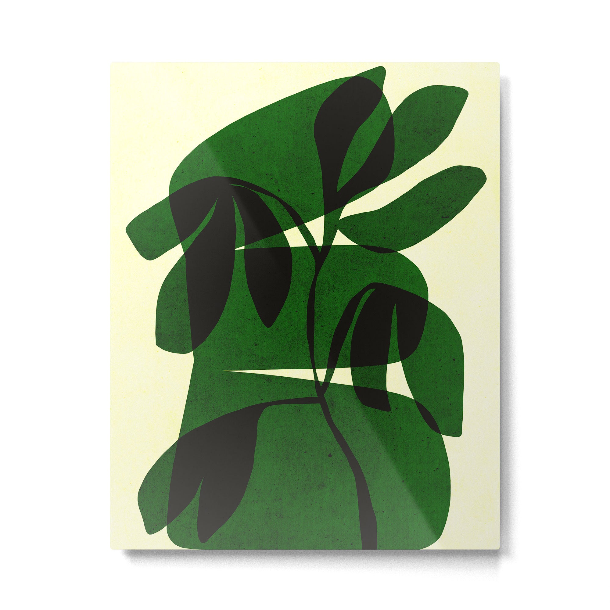 Abstract botanical-green shape  Metal Print Gallery Image 4