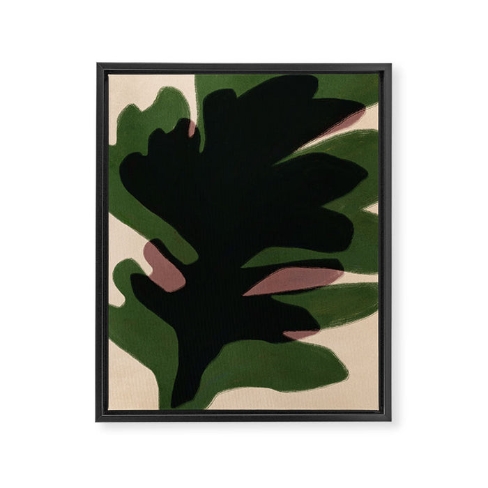 Abstract botanical-Leaf black  Framed Canvas Print Gallery Image 1