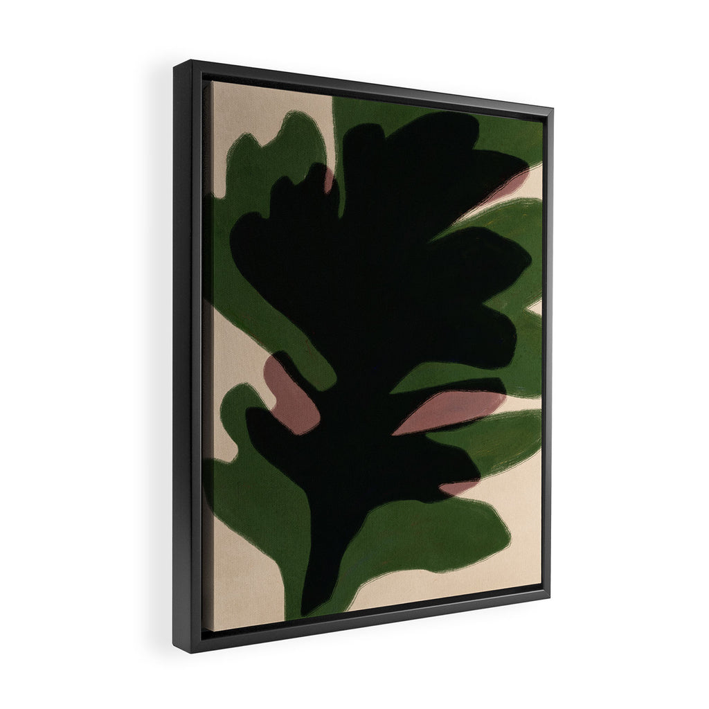 Abstract botanical-Leaf black  Framed Canvas Print Gallery Image 2