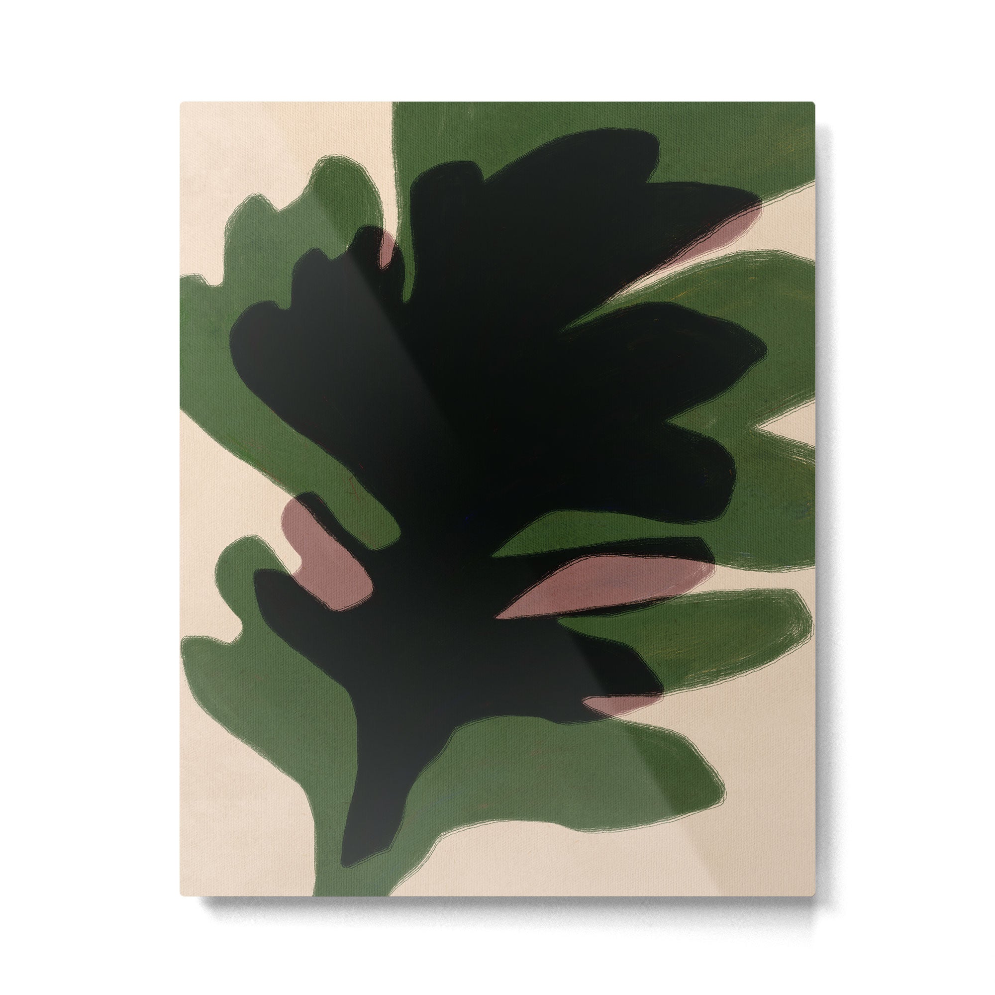 Abstract botanical-Leaf black  Metal Print Gallery Image 4