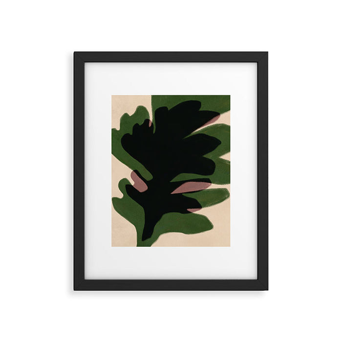 Abstract botanical-Leaf black  Framed Art Print Gallery Image 1