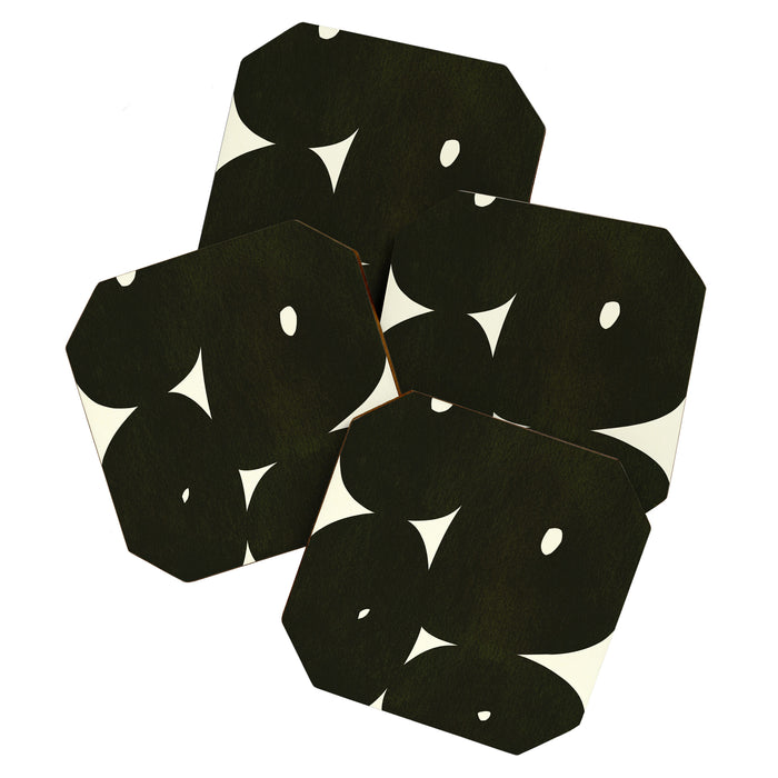 Abstract composition A01-black Coaster Gallery Image 1