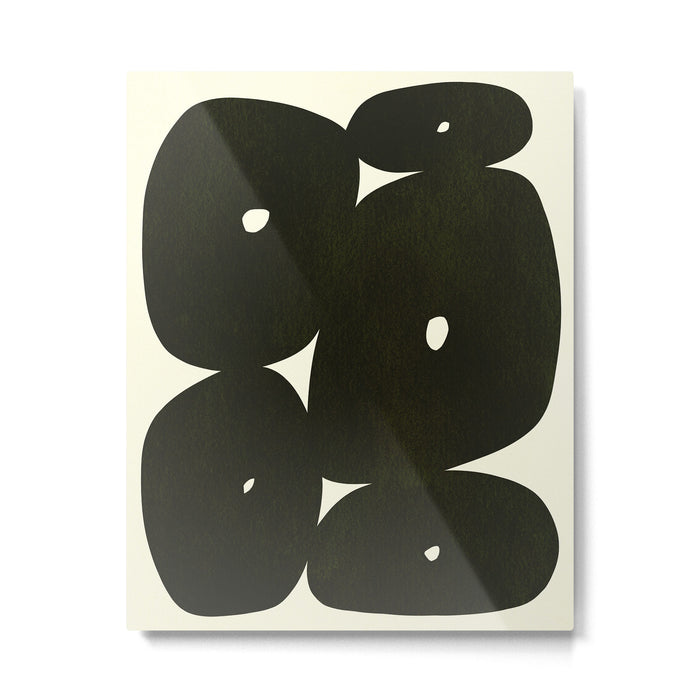 Abstract composition A01-black Metal Print Gallery Image 1