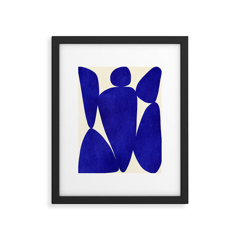Abstract cutout 04-blue Framed Art Print Gallery Image 5