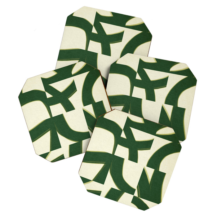 Abstract green pattern Coaster Gallery Image 1