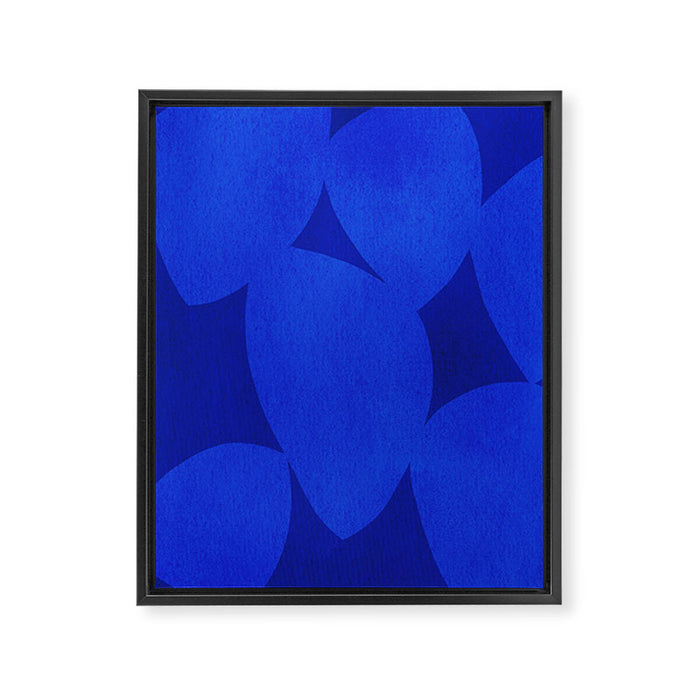 Abstract shapes-blue Framed Canvas Print Gallery Image 1