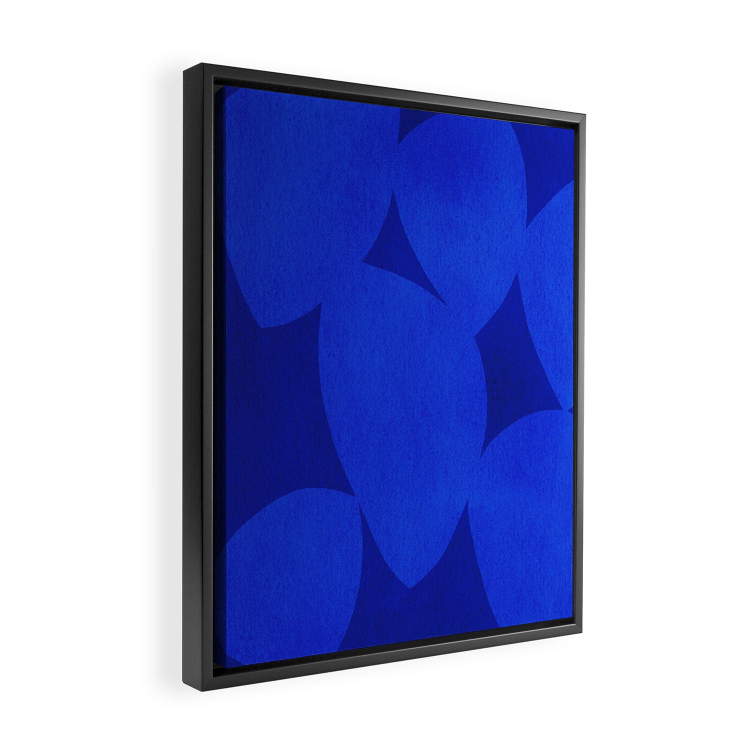 Abstract shapes-blue Framed Canvas Print Gallery Image 2