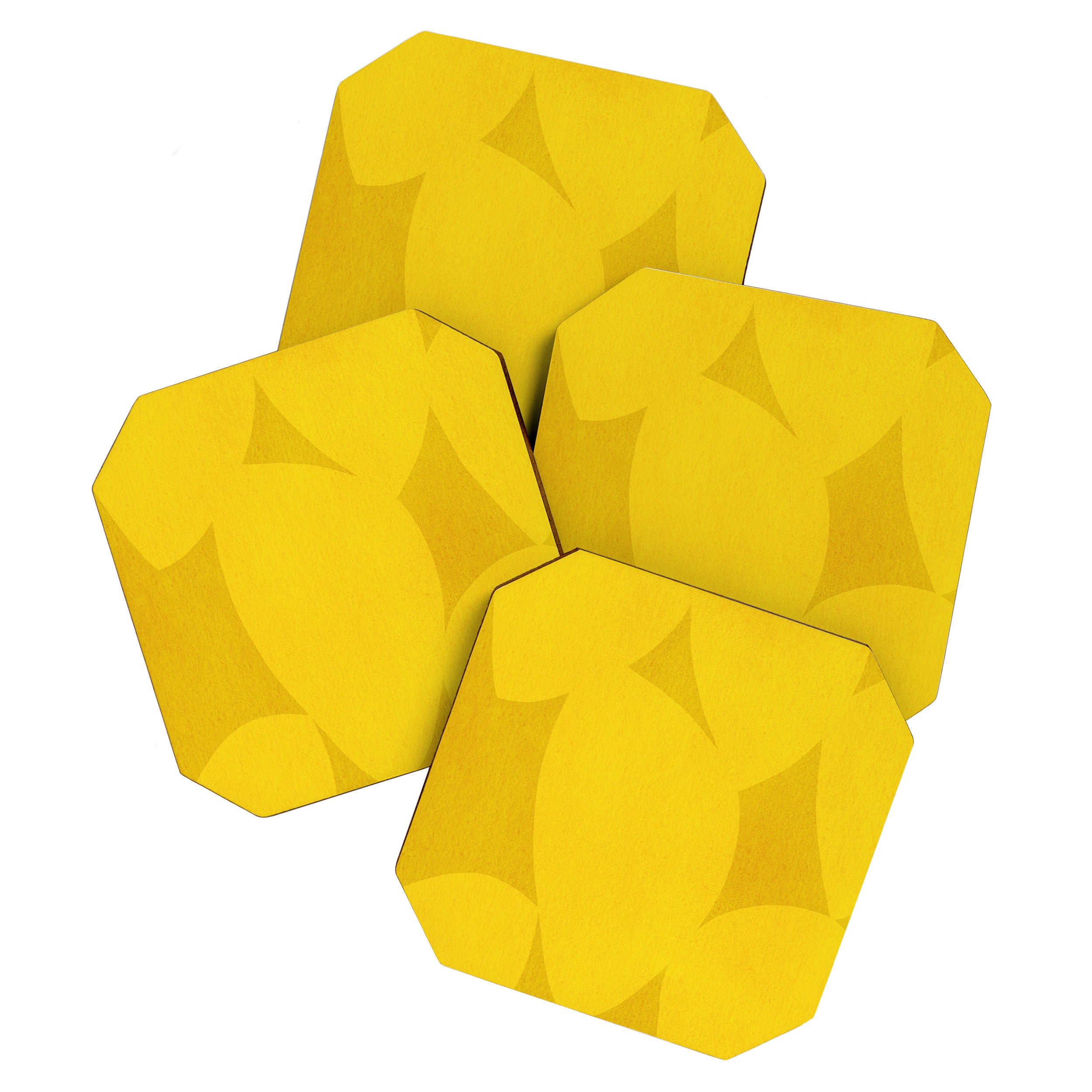 Abstract shapes-yellow gold Coaster Gallery Image 1