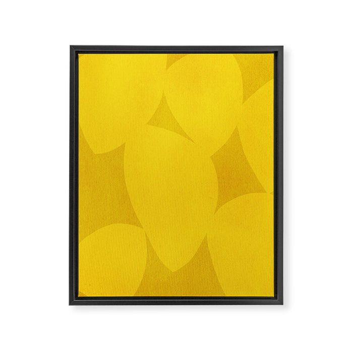 Abstract shapes-yellow gold Framed Canvas Print Gallery Image 1