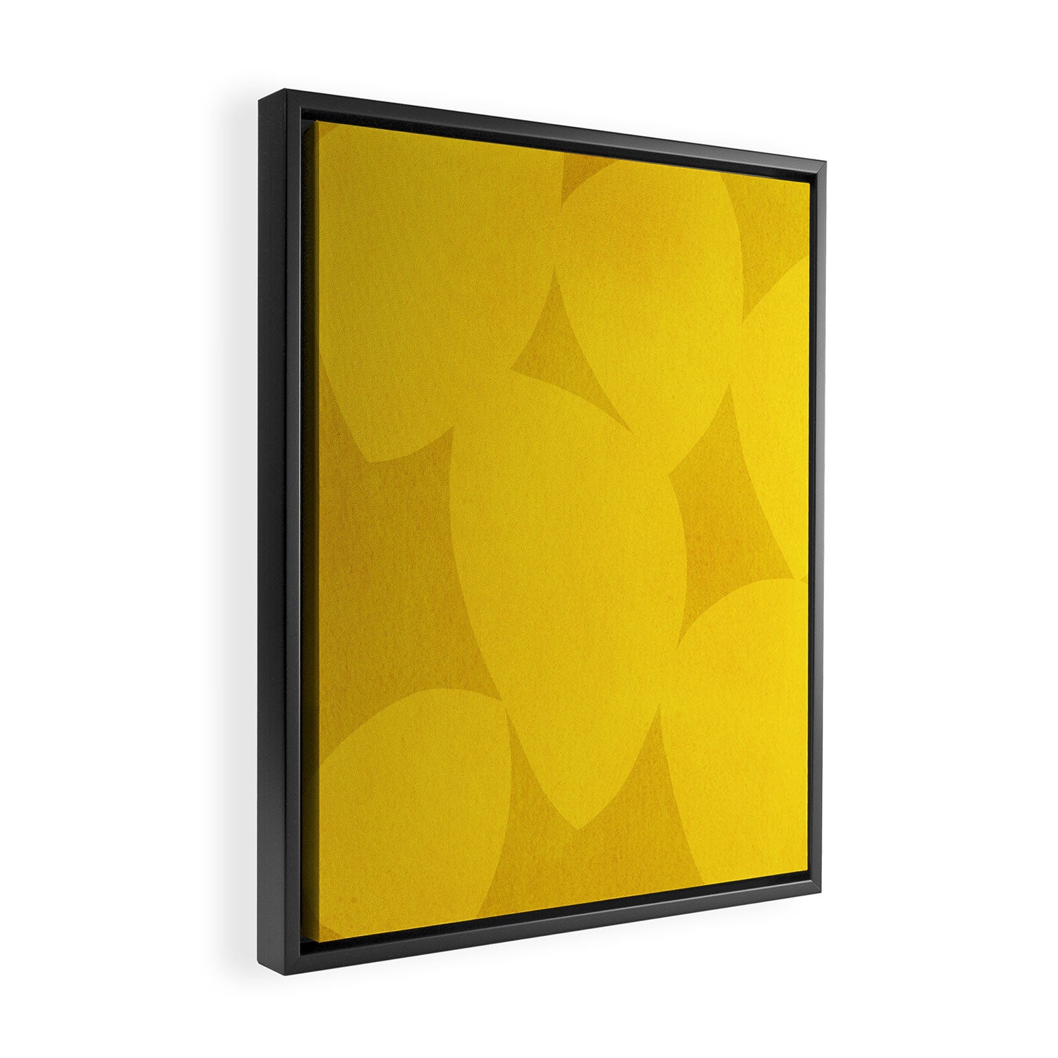 Abstract shapes-yellow gold Framed Canvas Print Gallery Image 2